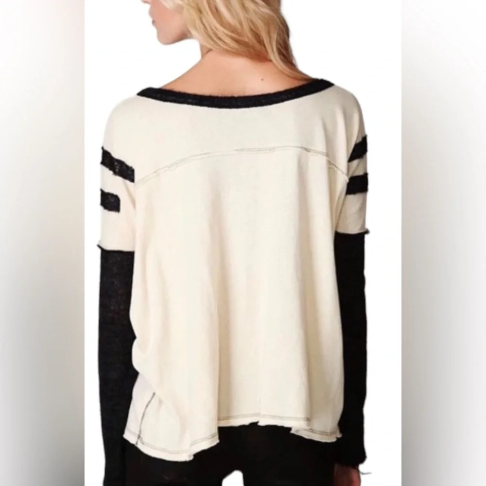 Free People Nordic Compass Top Arrow Knit Long Sleeve Oversized Tee Boho Size XS - Picture 2 of 13